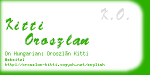 kitti oroszlan business card
